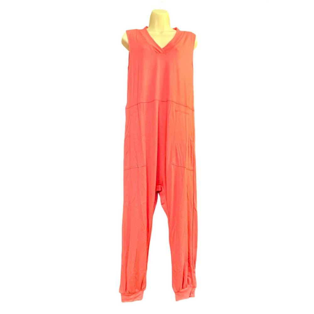 NEW SHOP BASIC women's leia harem jumpsuit in coral